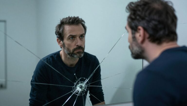 Narcyz patrzący w lustro - wizualizacja jak kończy narcyz