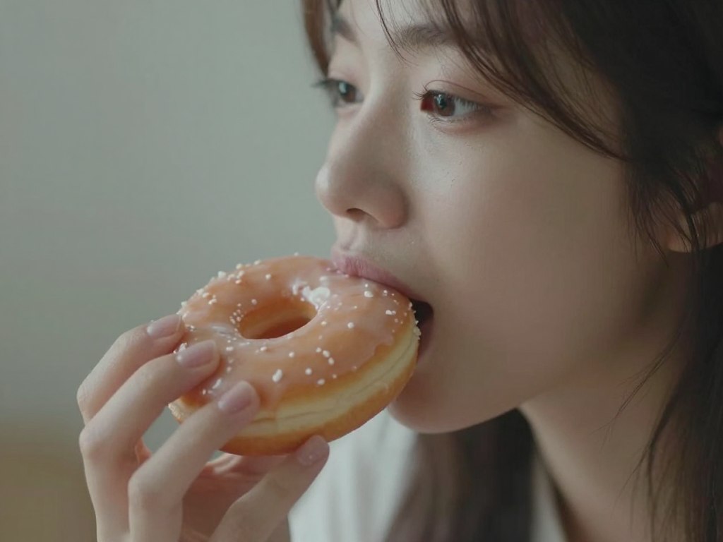 Osoba jedząca pączka we śnie - sennik pączki jedzenie