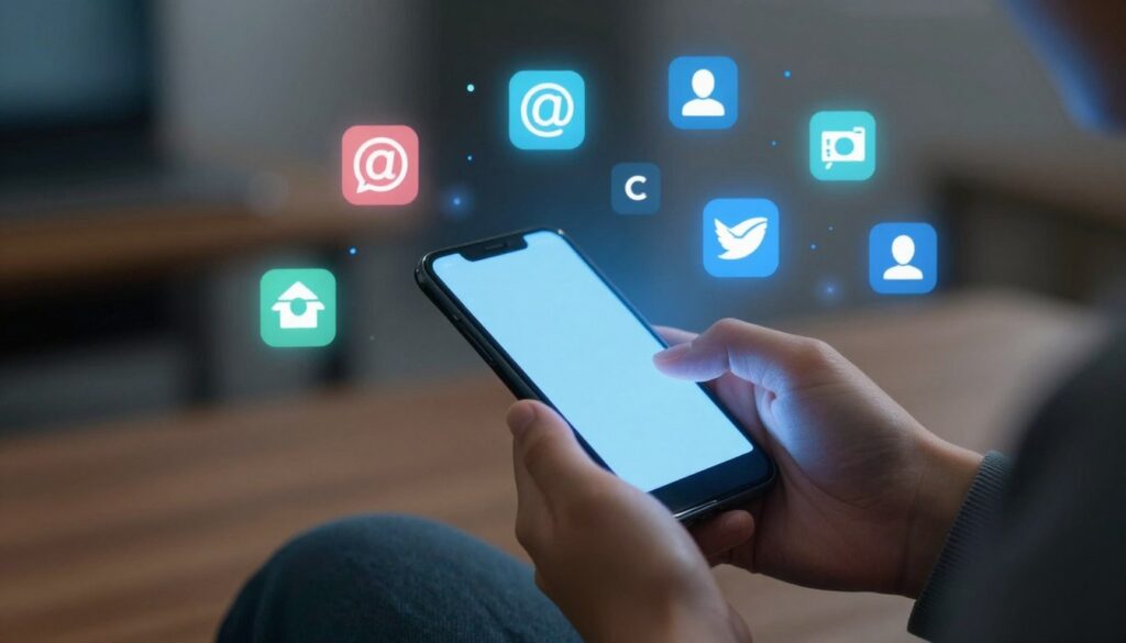 Osoba przeglądająca media społecznościowe na telefonie, kiedy facet wysyła swoje zdjęcia