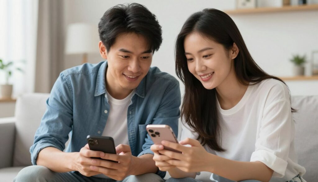 Para ustalająca zasady komunikacji cyfrowej, kiedy facet wysyła swoje zdjęcia