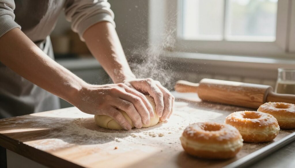 Proces pieczenia pączków we śnie - sennik pączki pieczenie