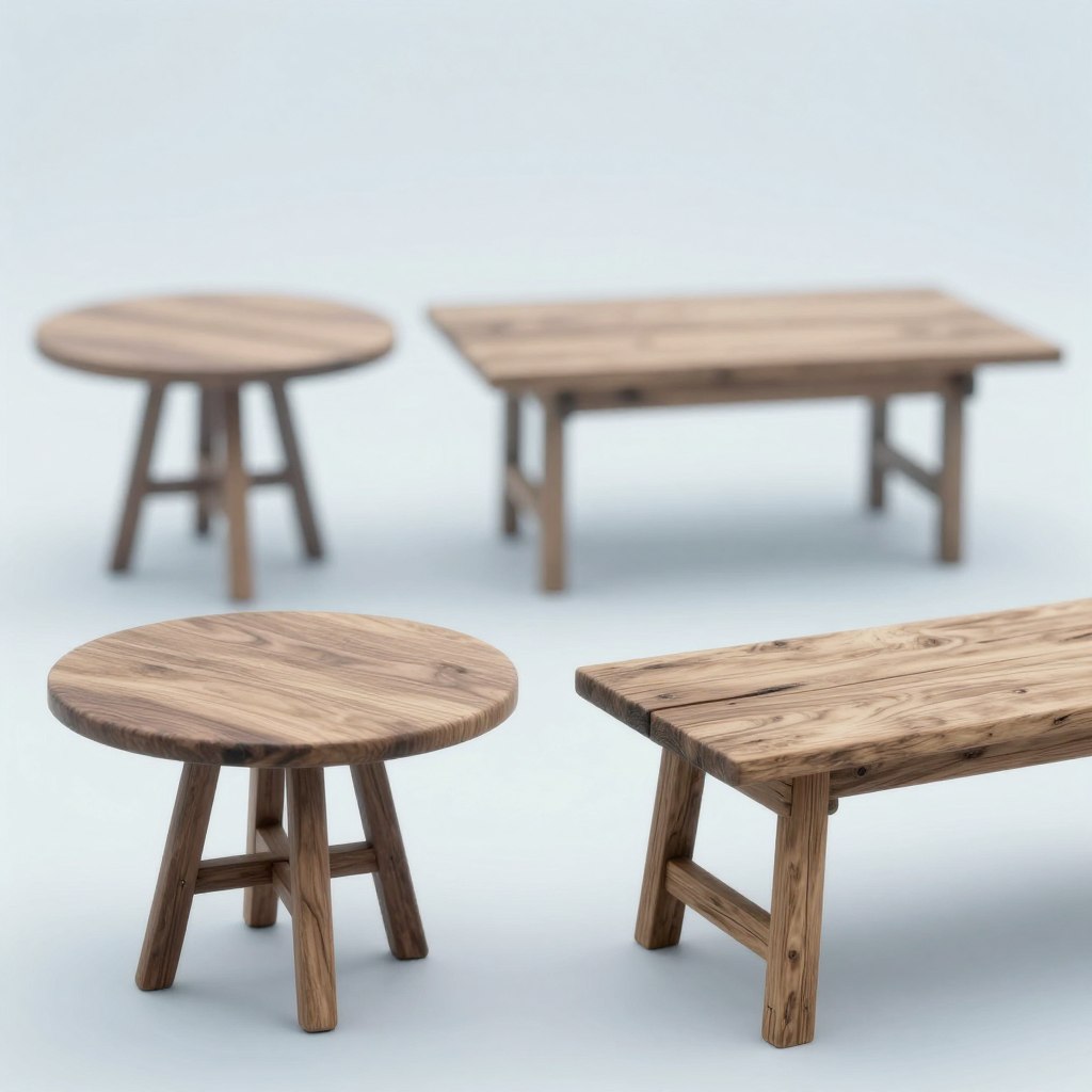 Różne kształty stołów w senniku - okrągły, prostokątny i drewniany Różne kształty stołów w senniku - okrągły, prostokątny i drewniany